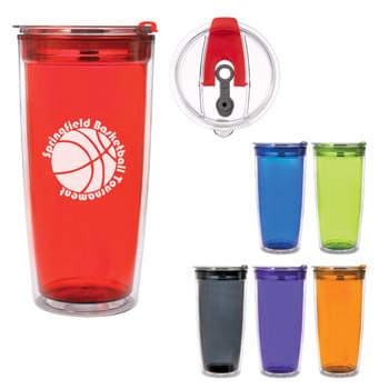 20 Oz. Lennox Tumbler - CLOSEOUT! Please call to confirm inventory available prior to placing your order!<br />Acrylic Outer and Inner | Double Wall Construction For Insulation Of Hot Or Cold Liquids | Snap-On, Spill-Resistant Lid With Matching 10" Straw | Meets FDA Requirements | BPA Free | Hand Wash Recommended