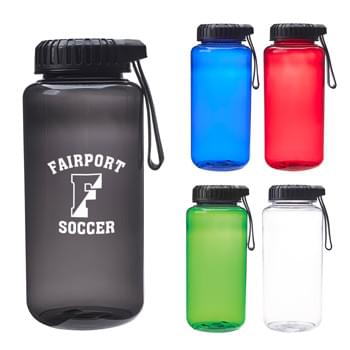 32 Oz. Tritana Grab-N-Go Bottle - CLOSEOUT! Please call to confirm inventory available prior to placing your order!<br />Durable Tritana Material | Impact And Shatter Resistant | Screw On, Spill-Resistant Lid | Wide Mouth Opening | Easy Carry Handle | Meets FDA Requirements | BPA Free | Hand Wash Recommended