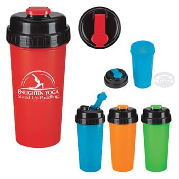 32 Oz. Typhoon Ultimate Shaker Bottle - CLOSEOUT! Please call to confirm inventory available prior to placing your order!<br />High Density Polypropylene   | Screw On, Spill-Resistant Flip-Top Lid   | Measurement Scale In Ounces And Milliliters Makes Tracking Liquid Intake Easy  | Removable Strainer with Blades and Strain Allows Chopping and Mixing at the Same Time | Tight Locking Lid and Cap  | Leak-Proof   | Wide Opening Makes It Easy To Add Ice, Fruit or Mixes  | Meets FDA Requirements   | BPA Free   | Hand Wash Recommended
