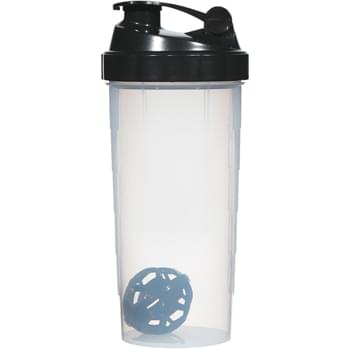 24 Oz. Shake-It-Up Bottle - Single Wall Polypropylene Material | Removable Agitator Ball Easily Mixes Powders Or Flavored Beverages | Wide Opening Makes It Easy To Add Ice Or Mixes | BPA Free | Meets FDA Requirements | Hand Wash Recommended
