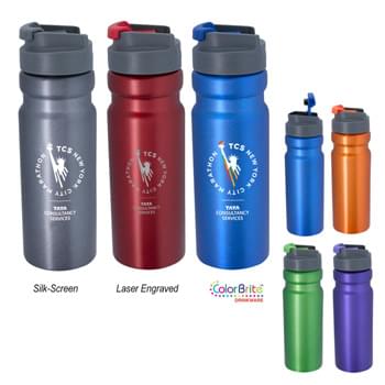26 Oz. Aluminum Runaway Bottle - Screw On, Spill-Resistant Flip-Top Lid   | Meets FDA Requirements   | BPA Free   | Hand Wash Recommended