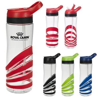 24 Oz. Tritan&trade; Lark Bottle - CLOSEOUT! Please call to confirm inventory available prior to placing your order!<br />Durable Tritan&trade; Material   | Impact And Shatter Resistant   | Screw On, Spill-Resistant Flip-Top Lid With 9" Straw | Easy Carry Handle  | Silicone Bands For Easy Comfort Grip  | Meets FDA Requirements   | BPA Free   | Hand Wash Recommended