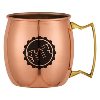 20 Oz. Moscow Mule Mug - Copper Outer, Nickel Plated Inner   | Cast Brass Handle   | Meets FDA Requirements   | BPA Free   | Hand Wash Recommended
