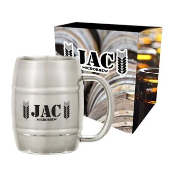 14 Oz. Moscow Mule Barrel Mug with Custom Box - Stainless Steel Outer And Inner | Double Wall Construction For Insulation Of Hot Or Cold Liquids   | BPA Free   | Meets FDA Requirements   | Hand Wash Recommended