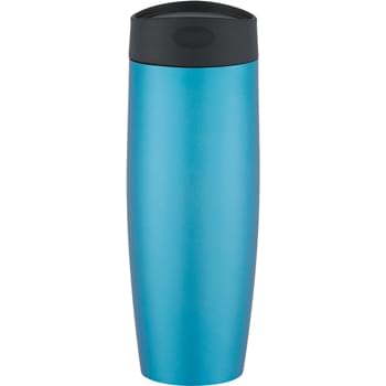 16 Oz. Metallic Sorbet Stainless Steel Tumbler - CLOSEOUT! Please call to confirm inventory available prior to placing your order!<br />Double Wall Construction For Insulation Of Hot Or Cold Liquids | Unique Push-Button Sip-Through Lid | Push Lid Top To Drink, Push Again To Close | Spill-Resistant | BPA Free | Meets FDA Requirements | Hand Wash Recommended