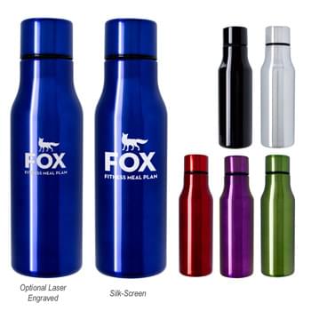24 Oz. Stainless Steel Bottle - Screw On, Spill-Resistant Lid | Wide Mouth Opening | Meets FDA Requirements | BPA Free | Hand Wash Recommended