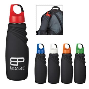 24 Oz. Matte Finish Crest Carabiner Sports Bottle - Screw On, Spill-Resistant Lid  | Carabiner Clip For Attachment  | BPA Free | Proposition 65 Compliant  | AS Material  | Does Not Retain Odor Or Taste | Hand Wash Recommended