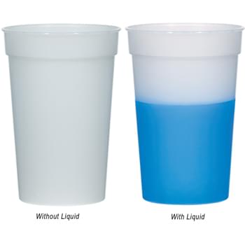 17 Oz. Color Changing Stadium Cup - Cup Changes Color When Ice-Cold Beverages Are Added | Sturdy And Reusable | Made In The USA | Meets FDA Requirements | BPA Free | Hand Wash Recommended