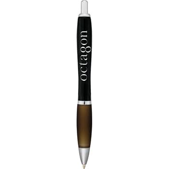 Scripto® Score Ballpoint - Vibrant colored barrel with matching pro-grip for writing comfort. Chrome accents. Retractable click action mechanism, black ballpoint ink cartridge with tungsten carbide tip.