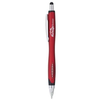 Scripto Razor Ballpoint Stylus - Quickly navigate with this click action mechanism stylus.The soft rubber stylus is integrated into the click plunger, while the black ballpoint ink cartridge can be engaged through the pen tip with a simple click. Ideal for iPad, iPhone, Blackberry, Android smartphones and mobile tablets. 
