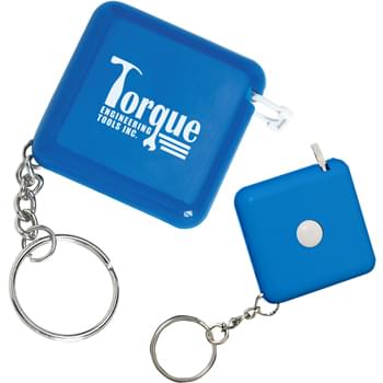 Tape-A-Matic Key Tag - 40" Cloth Tape With Metric/Inch Scale | Push Button Retractable, Auto Lock | Key Ring Attachment