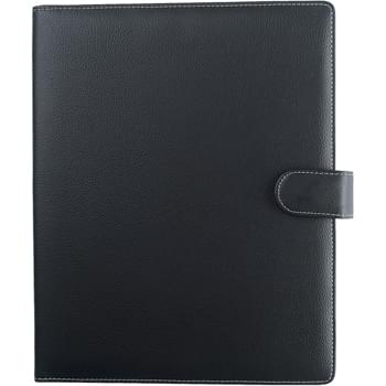 Pebble Grain 8 ½" x 11" Portfolio - Includes 30 Page 8 Â½" x 11" Writing Pad | Card Holders, Elastic Pen Loop, Inside Flap Pocket | Snap Closure