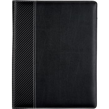 Carbon Fiber 8 ½" x 11" Portfolio - Includes 30 Page 8 Â½" x 11" Writing Pad   | Card Holders, Elastic Pen Loop, Inside Pocket