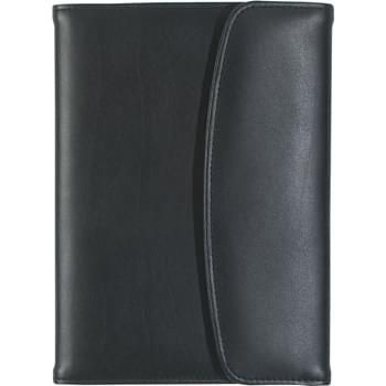 Leather Look 5" x 7" Portfolio - Includes 30 Page 5" x 7" Writing Pad | Snap Closure | Elastic Pen Loop, Inside Flap Pocket And Mesh ID Holder