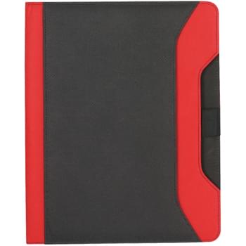 Non-Woven 8 ½" x 11" Endeavor Portfolio - Made Of 80 Gram Non-Woven, Coated Water-Resistant Polypropylene | 30 Page Lined 8 Â½" x 11" Writing Pad | Elastic Pen Loop And Front Pocket | 8 Card Holders And Mesh ID Holder
