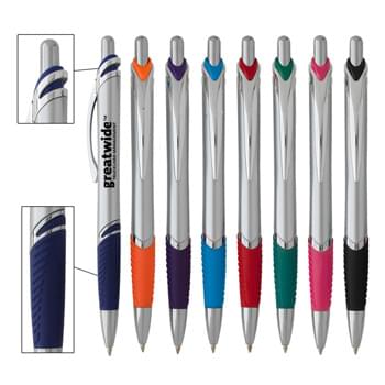 Skyway Pen - CLOSEOUT! Please call to confirm inventory available prior to placing your order!<br />Plunger Action  | Rubber Grip For Writing Comfort And Control