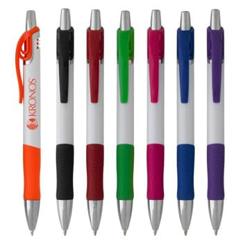 Surge Pen - CLOSEOUT! Please call to confirm inventory available prior to placing your order!<br />Plunger Action  | Rubber Grip For Writing Comfort And Control