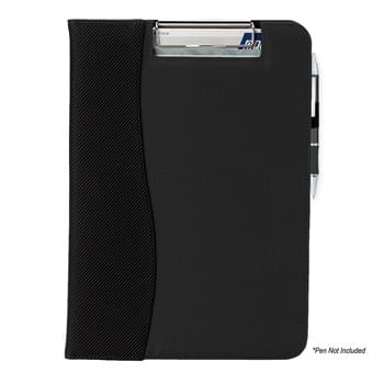 Microfiber Clip Board With Embossed PVC Trim - Includes 20 Page 8 Â½" x 11" Writing Pad | Metal Clip To Hold Paper | Elastic Pen Loop, Inside Flap Pocket And ID Holder