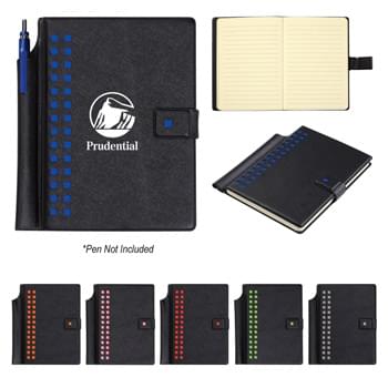 5" x 7" Checkered Accent Journal - CLOSEOUT! Please call to confirm inventory available prior to placing your order!<br />80 Page Lined Journal | Pen Holder In Spine | Magnetic Flap Closure | Polyurethane Cover