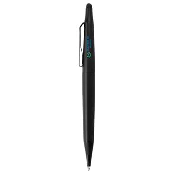 Marksman Trigon Ballpoint Stylus - CLOSEOUT! Please call to confirm inventory available prior to placing your order!<br />Exclusive to the Marksman brand, the trigon ballpoint stylus is contemporary and sleek. Elegant twist mechanism with distinctive aqua blue accent and stylus tip for use on touch screens devices such as smartphones and tablets.