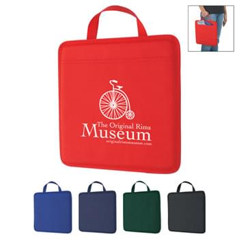 Non-Woven Stadium Cushion - Made Of 80 Gram Non-Woven, Coated Water-Resistant Polypropylene | Front Pocket | Web Carrying Handle