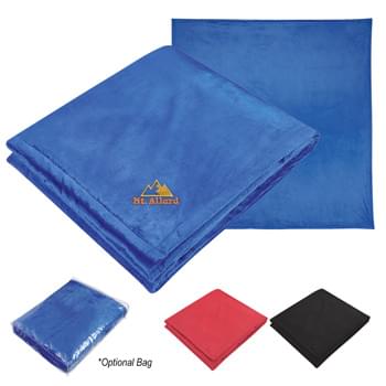 Reversible Ribbed Flannel Blanket - CLOSEOUT! Please call to confirm inventory available prior to placing your order!<br />Large 60" x 70" 100% Polyester  |  Surface Washable