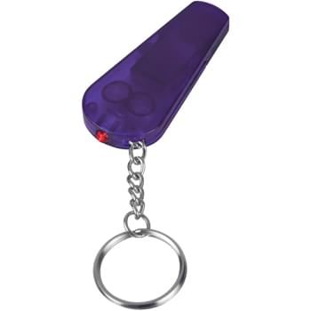 Whistle Light/Key Chain - Safety Whistle/Key Light | Red Light | Button Cell Batteries Included, Inserted | Squeeze To Turn On Light