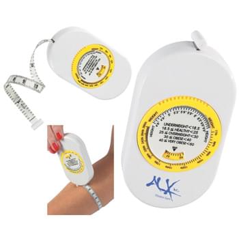 Body Tape Measure With BMI Scale - CLOSEOUT! Please call to confirm inventory available prior to placing your order!<br />60" Cloth Tape With Metric/Inch Scale
