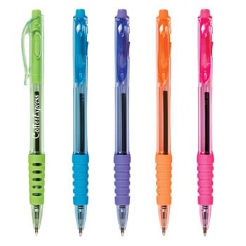 Cheer Pen - Push Down To Use Pen And Slide Up To Retract | Rubber Grip For Writing Comfort And Control