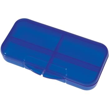 Rectangular Shape Pill Holder - CLOSEOUT! Please call to confirm inventory available prior to placing your order!<br />4 Separate Compartments | Meets FDA Requirements