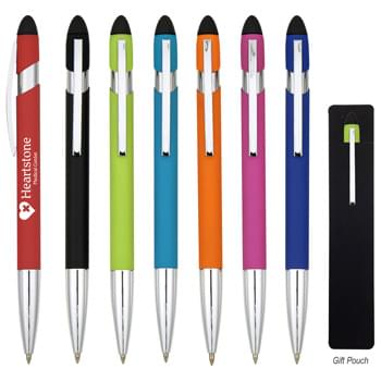 Ascent Stylus Pen - CLOSEOUT! Please call to confirm inventory available prior to placing your order!<br />Plunger Action | Rubberized Aluminum Pen | Stylus on Top