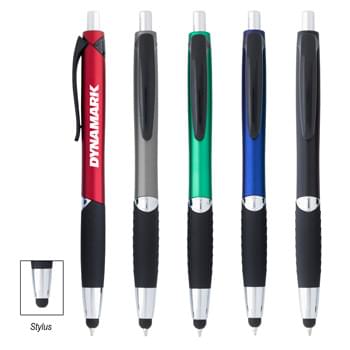Champion Stylus Pen - CLOSEOUT! Please call to confirm inventory available prior to placing your order!<br />Plunger Action | Push Down To Use Pen And Retract To Use Stylus | Rubber Grip For Writing Comfort And Control