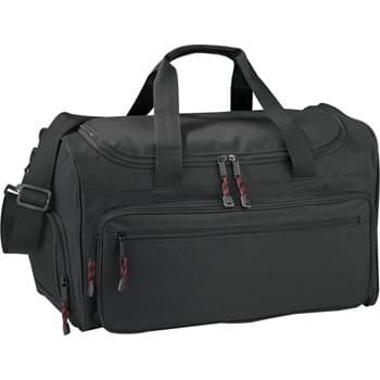 Excel Sport 18" Club Duffel - Zippered main compartment with bottom board. Zippered end pocket for shoes. Gusseted front pocket. Detachable, adjustable shoulder strap.