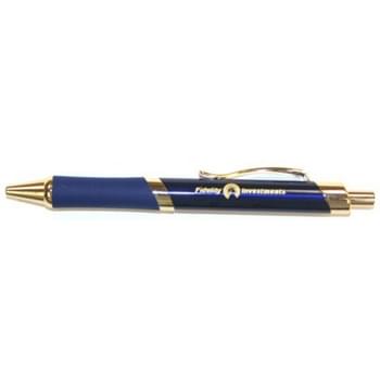 Carvella - Incredibly designed European-look metal ballpoint pen, the Carvella features a stylish and colorful rubber grip and 24 Karat gold-plated accents. Each pen comes individually cellophaned and is available in black ink only.