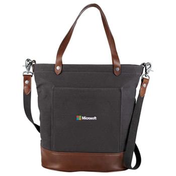 Alternative Cotton Bucket Tote - CLOSEOUT! Please call to confirm inventory available prior to placing your order!<br />Alternative moves through the world in a different way. Creating products people want to use every day; Alternative represents quality materials, durable construction and design clarity. Zippered main compartment with interior zippered side pocket and dedicated padded pocket for your iPad, Surface, or other tablet device.  Front gusseted pocket with snap closure.  Reinforced handles. 8.5'' drop handle height with detachab