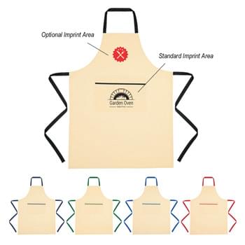 Cotton Cooking Apron - Made Of 100% Cotton   | Large Front Pocket   | 35" Tie Straps