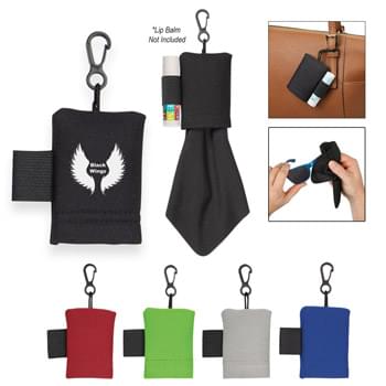 Lip Balm Holder With Microfiber Cloth - CLOSEOUT! Please call to confirm inventory available prior to placing your order!<br />Neoprene Pouch With Carabiner Clip | Elastic Loop On Side For Lip Balm | 5" Microfiber Cloth Inside Pouch | Goes Great With #<a class="hit-link" href="/product/show/9070">9070</a>, #<a class="hit-link" href="/product/show/9068">9068</a> or #<a class="hit-link" href="/product/show/9071">9071</a>