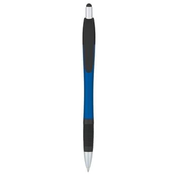 Sleek Write Silky Stylus Pen - CLOSEOUT! Please call to confirm inventory available prior to placing your order!<br />Sleek Write Low Viscosity Ink | Smooth Rubber Finish | Stylus On Top | Plunger Action | Rubber Grip For Writing Comfort And Control