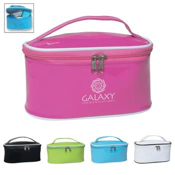 Cosmetic Bag - CLOSEOUT! Please call to confirm inventory available prior to placing your order!<br />Has The Look Of Patent Leather | Just The Right Size For Your Special Needs
