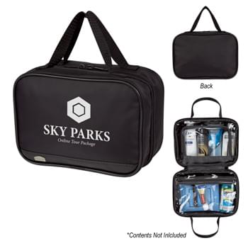 In-Sight Accessories Travel Bag - Made Of 840D Polyester With 210D Polyester Lining   |  Double Zipper Main Compartment   | Inside Clear Vinyl Zippered Compartments    | Web Carrying Handles |  Spot Clean/Air Dry