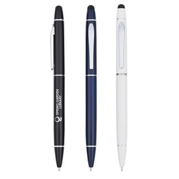 Sleek Twist Stylus Pen - CLOSEOUT! Please call to confirm inventory available prior to placing your order!<br />Twist Action | Aluminum Pen     | Stylus On Top