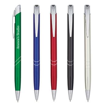 Wing Tip Pen - CLOSEOUT! Please call to confirm inventory available prior to placing your order!<br />Plunger Action   | Aluminum Pen