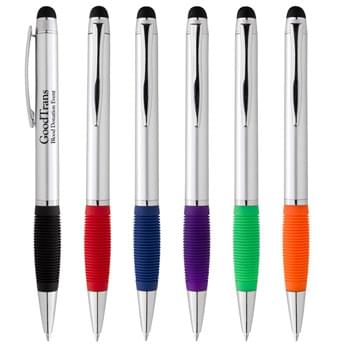 Groove Stylus Pen - CLOSEOUT! Please call to confirm inventory available prior to placing your order!<br />Twist Action | Stylus On Top | Rubber Grip For Writing Comfort And Control