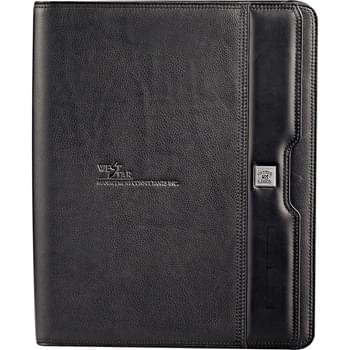 Cutter & Buck® Performance Series Zippered Padfolio - Zippered closure. Organizer includes gusseted file pocket, pen loops, USB loop, business card pockets, cell phone holder and organization pocket. Protective paper pad banner cover. Includes 8.5" x 11" Cutter & Buck writing pad. Includes 1-piece Cutter & Buck gift box.  