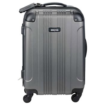 Kenneth Cole Out of Bounds 20" Upright - Kenneth Cole 4 wheel spinner carry-on hardsided luggage helps protect your items. Its stylish and innovative design is constructed with lightweight and durable ABS exterior with molded corner reinforcement for maximum impact resistance. Roomy fully lined interior features garment restraints and a zippered pocket. Side and top grab handles. Side bezels allow upright to stand on its side. The four wheel construction allows uprights to be rolled in any direction. Retractable locking handle system. Antique nick