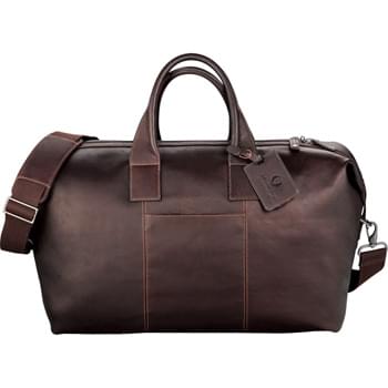 Kenneth Cole® Colombian Leather Weekender Duffel - Large main compartment includes multiple zippered interior organizer pockets. Quick access front and back pockets. Padded removable shoulder strap. Includes genuine full grain leather identification tag. Includes signature Kenneth Cole® hardware and lining.