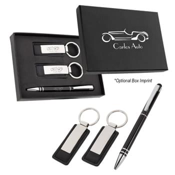 Baldwin Stylus Pen And Leatherette Key Tag Box Set - Kit Includes #901 Baldwin Stylus Pen and 2 Pieces of #4790 Leatherette Key Tag | Pricing Includes Laser Engraving On Pen And Key Tags (Item #4790 Both Key Tags Must Have Same Art)