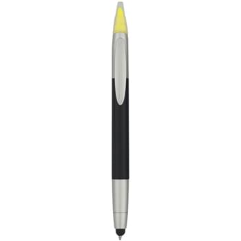3-In-1 Pen/Highlighter/Stylus - Twist Action Ballpoint Pen | Chisel Tip Highlighter | Handy Stylus
