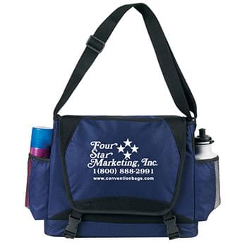 Sporty Flap-Over Messenger Bag