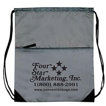 Select Drawstring Tote Bags w/Zipper Pocket